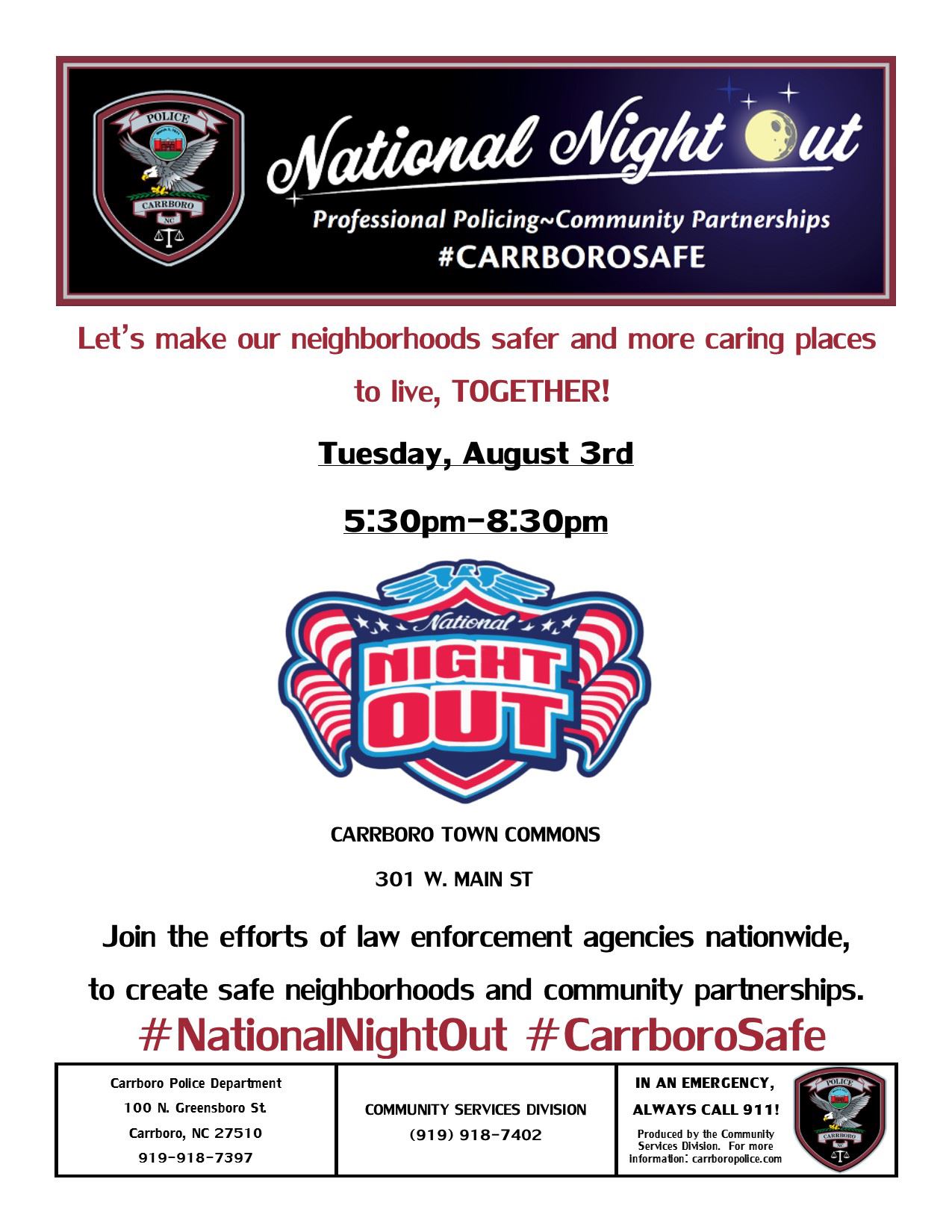 National Night Out Carrboro 2021